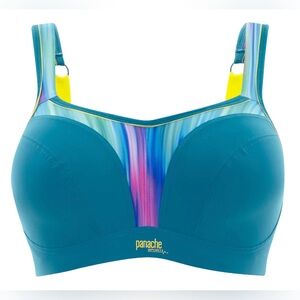 Panache Sport High Impact Underwire Sports Bra, Odyssey Print Teal, 40DD
